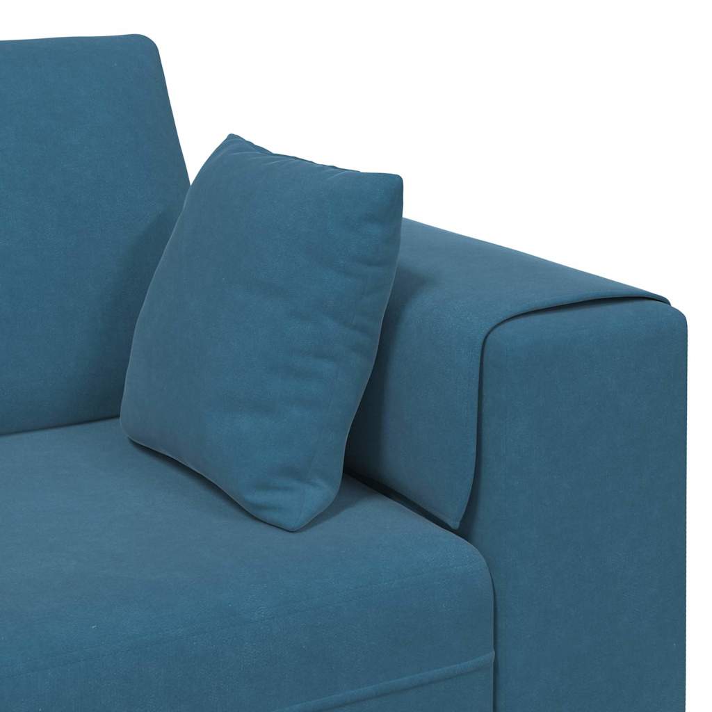 Velvet Sofa with Cushion Blue 208 cm Velvet