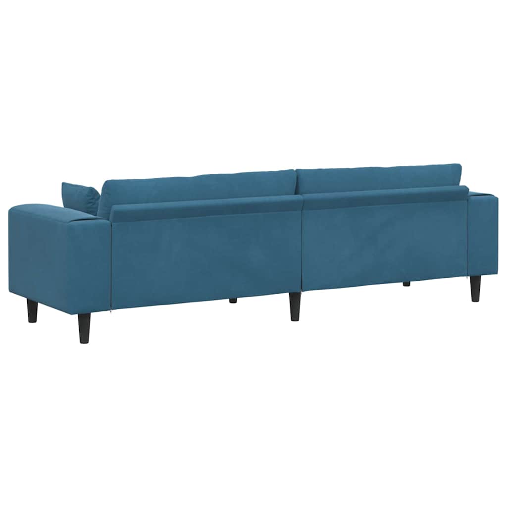 Velvet Sofa with Cushion Blue 208 cm Velvet