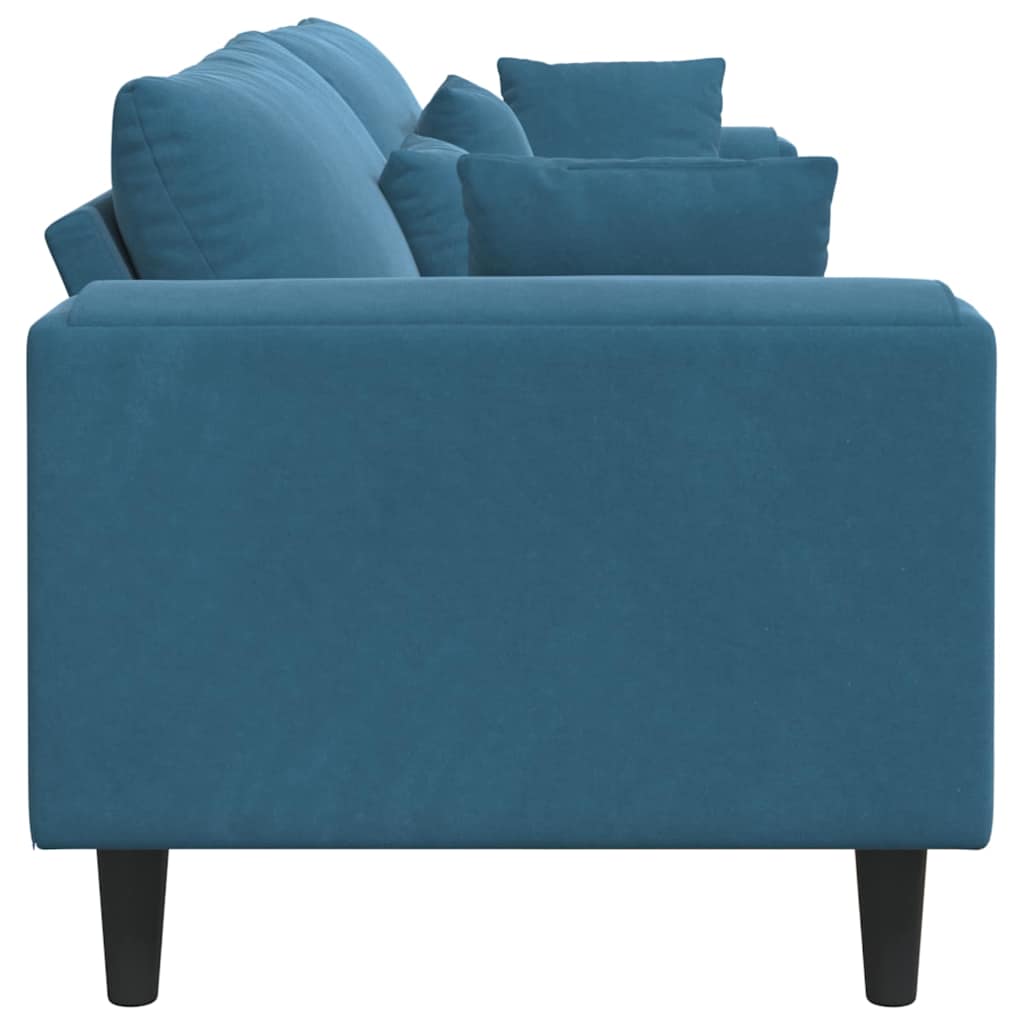 Velvet Sofa with Cushion Blue 208 cm Velvet