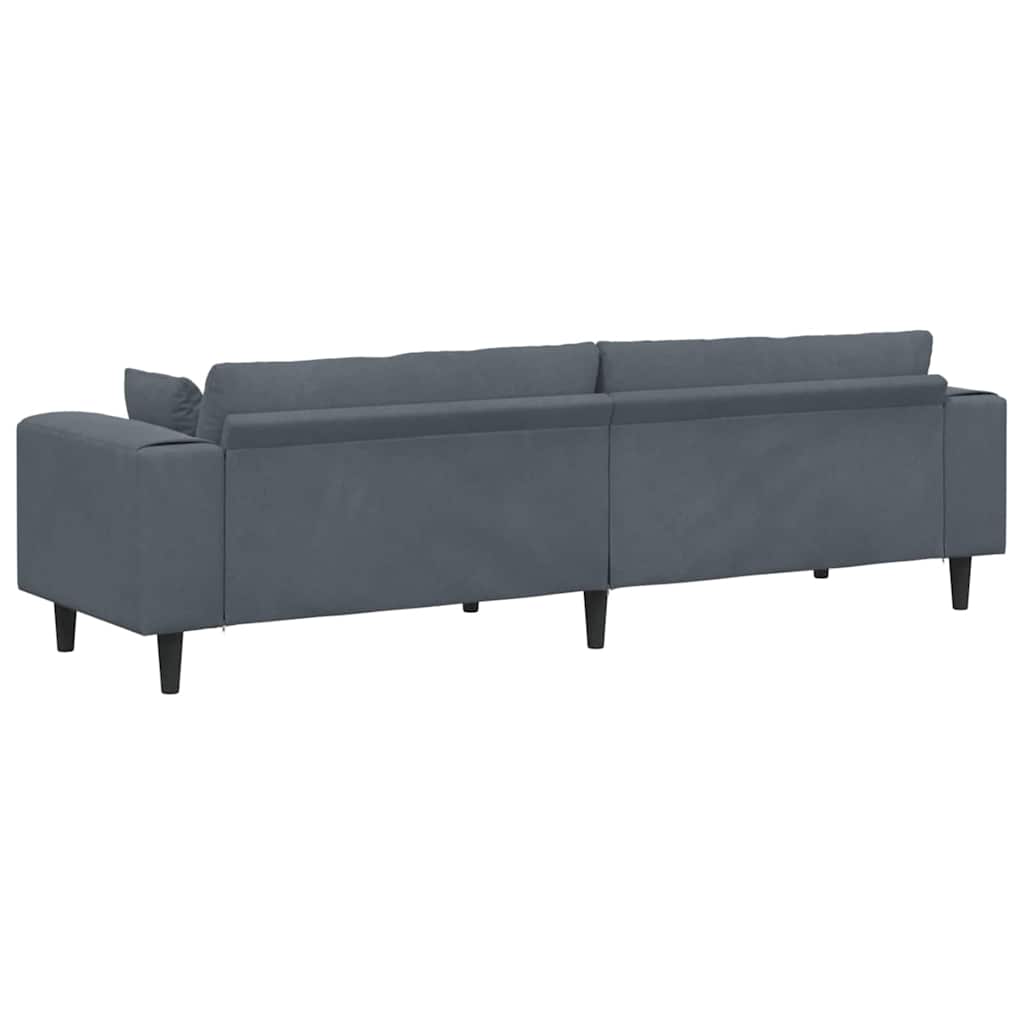 Velvet Sofa with Cushion Dark Grey 208 cm Velvet