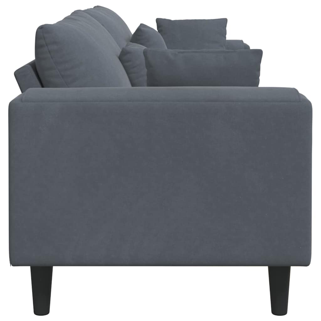 Velvet Sofa with Cushion Dark Grey 208 cm Velvet