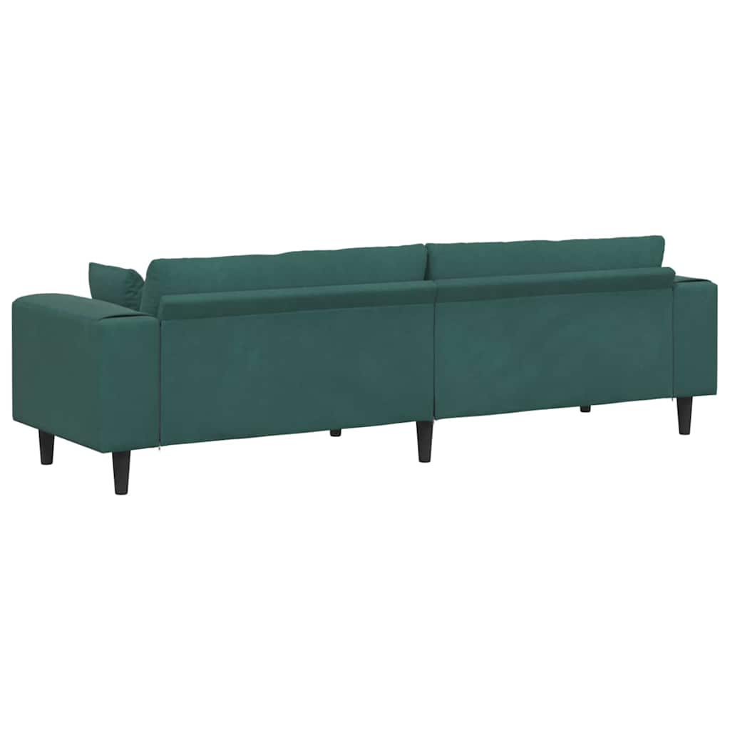 Velvet Sofa with Cushion Dark Green 208 cm Velvet