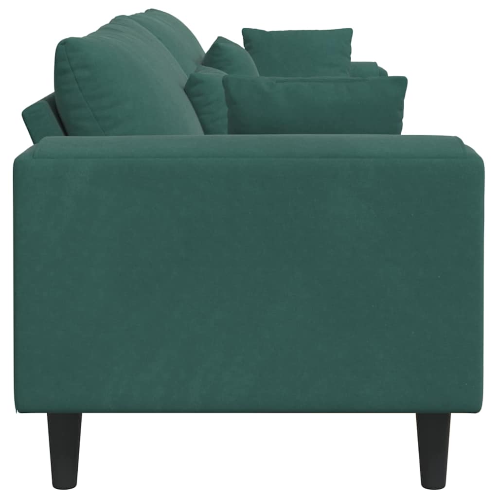 Velvet Sofa with Cushion Dark Green 208 cm Velvet