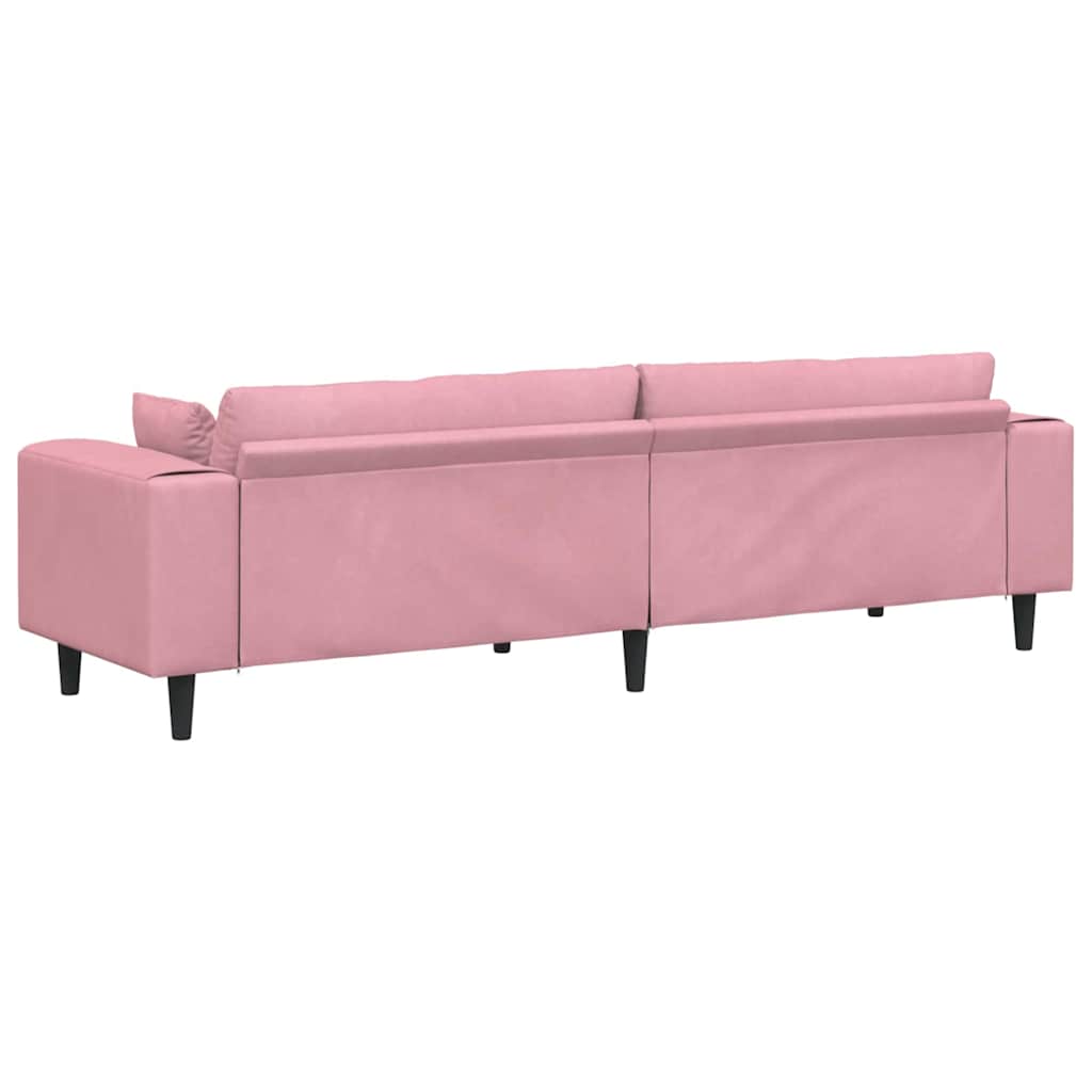 Velvet Sofa with Cushion Pink 209 cm Velvet