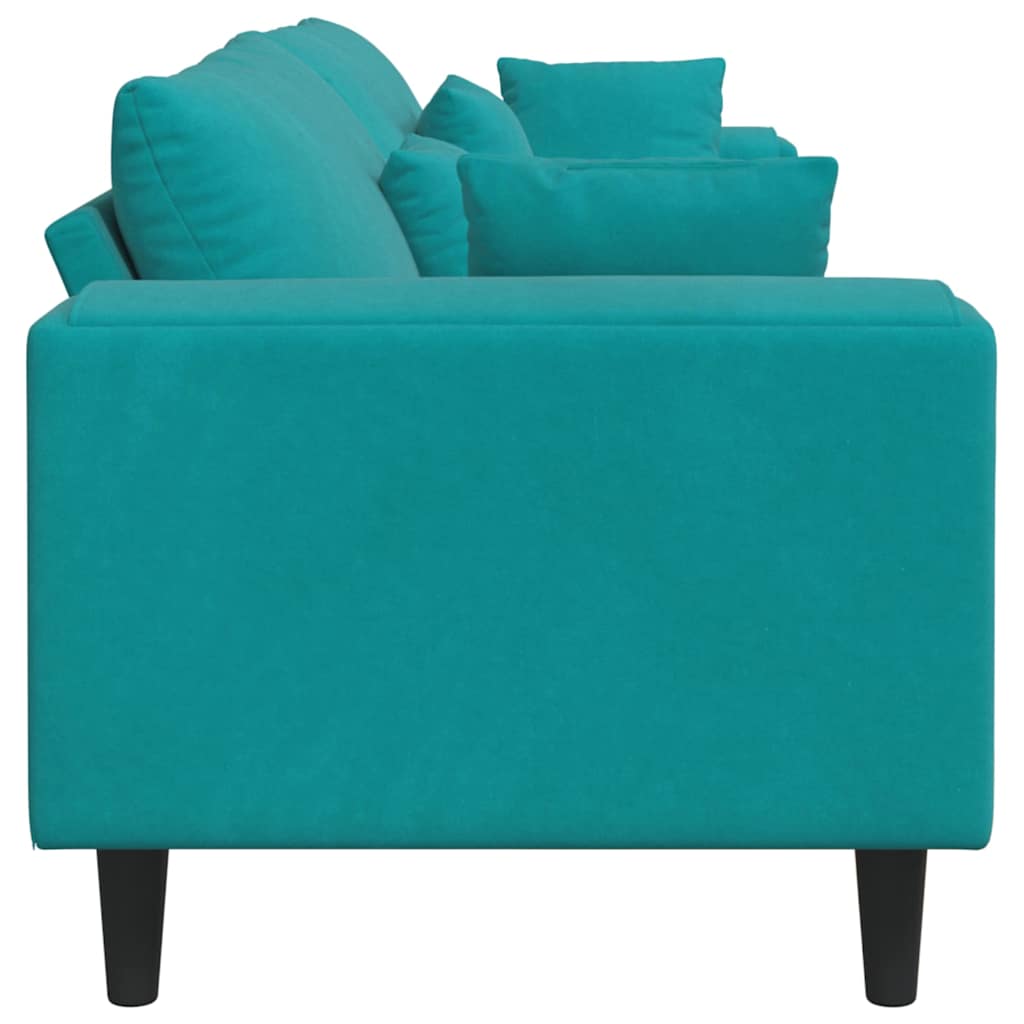 Velvet Sofa with Cushion Turquoise 208 cm Velvet