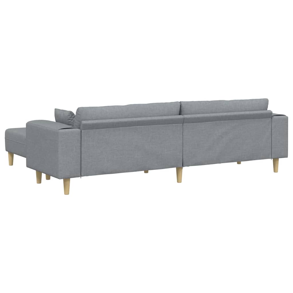 Fabric Sofa with Cushion Light Grey 208 cm Fabric