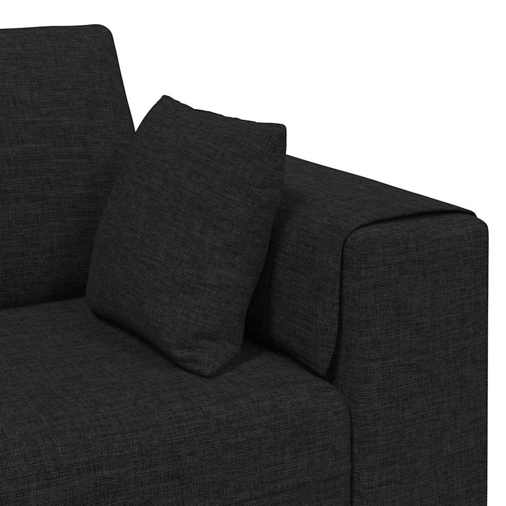 Fabric Sofa with Cushion Black 208 cm Fabric