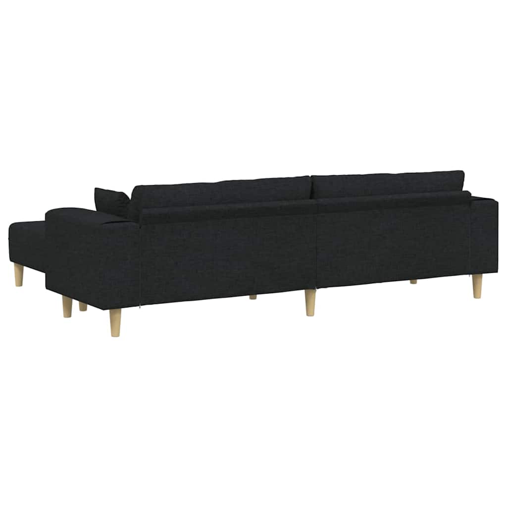 Fabric Sofa with Cushion Black 208 cm Fabric