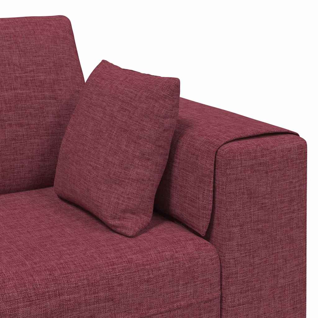 Fabric Sofa with Cushion Wine Red 208 cm Fabric