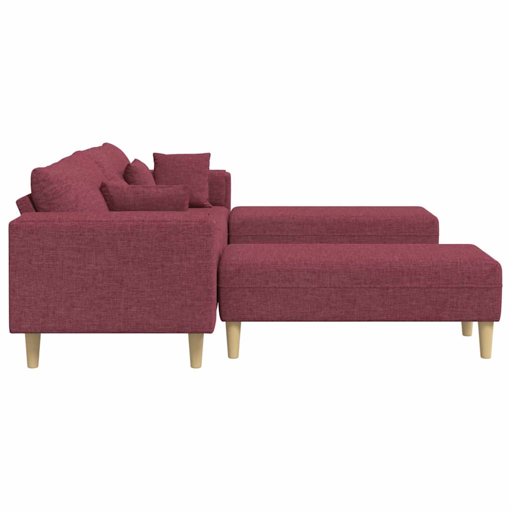 Fabric Sofa with Cushion Wine Red 208 cm Fabric