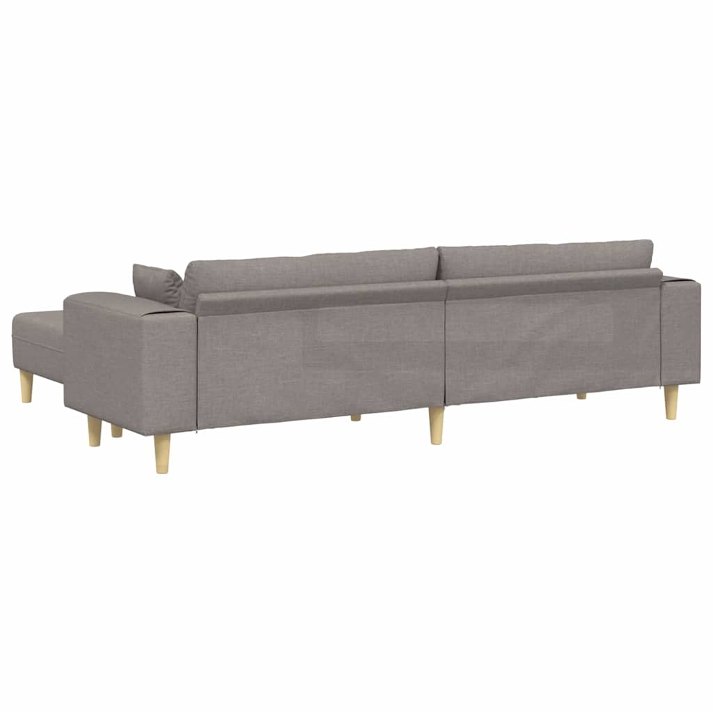 Fabric Sofa with Cushion Taupe 208 cm Fabric