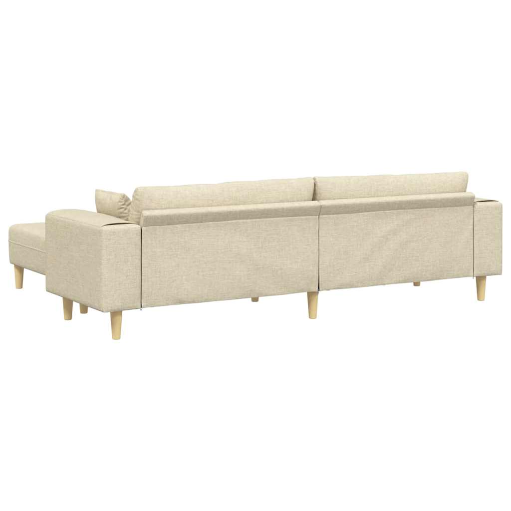 Fabric Sofa with Cushion Cream 208 cm Fabric
