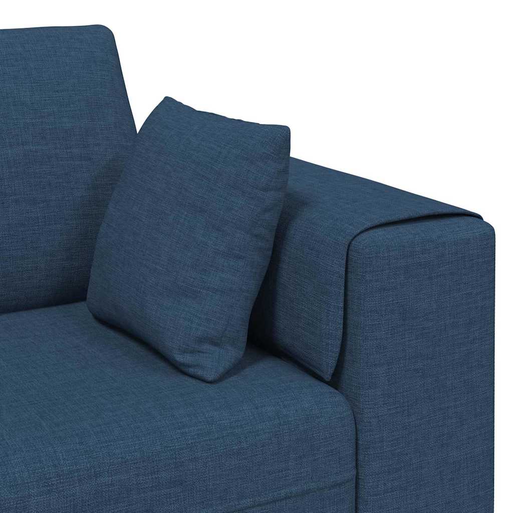 Fabric Sofa with Cushion Blue 208 cm Fabric