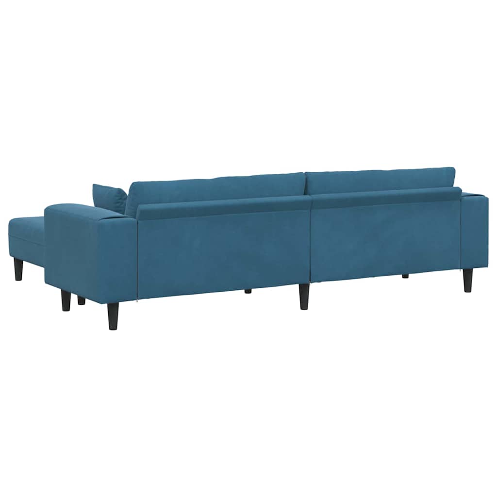 Velvet Sofa with Cushion 3 pcs Blue 208 cm Velvet