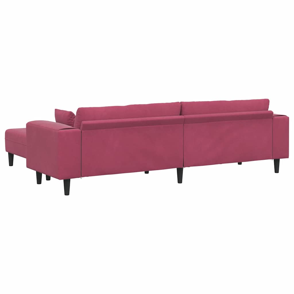 Velvet Sofa with Cushion 3 pcs Wine Red 208 cm Velvet