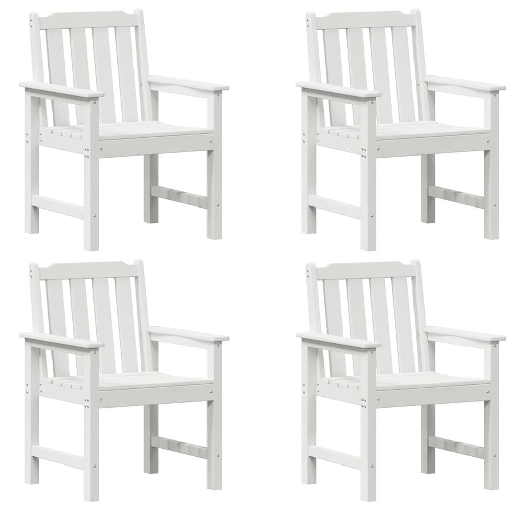 Garden Dining Chair 4 pcs White 65.5 x 55.5 x 88cm Plastic