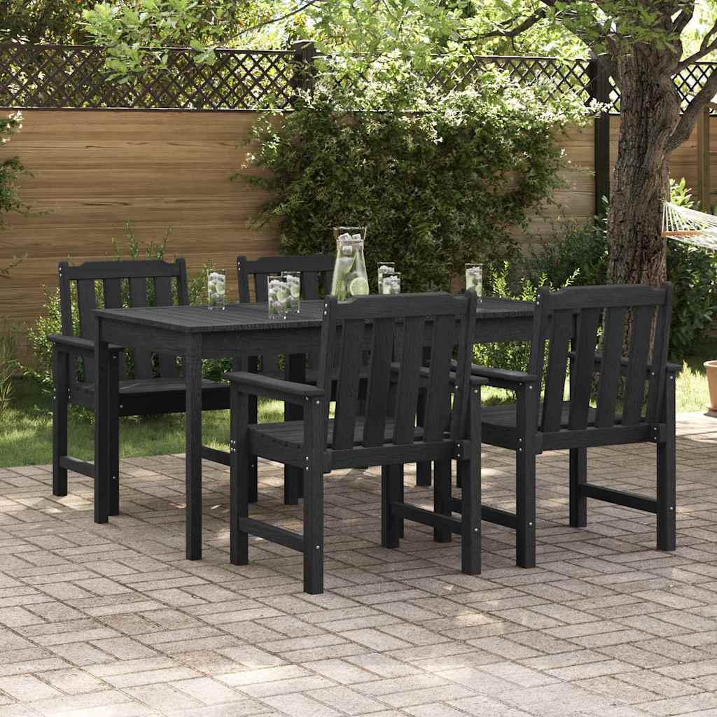 Garden Dining Chair 4 pcs Black 65.5 x 55.5 x 88cm Plastic