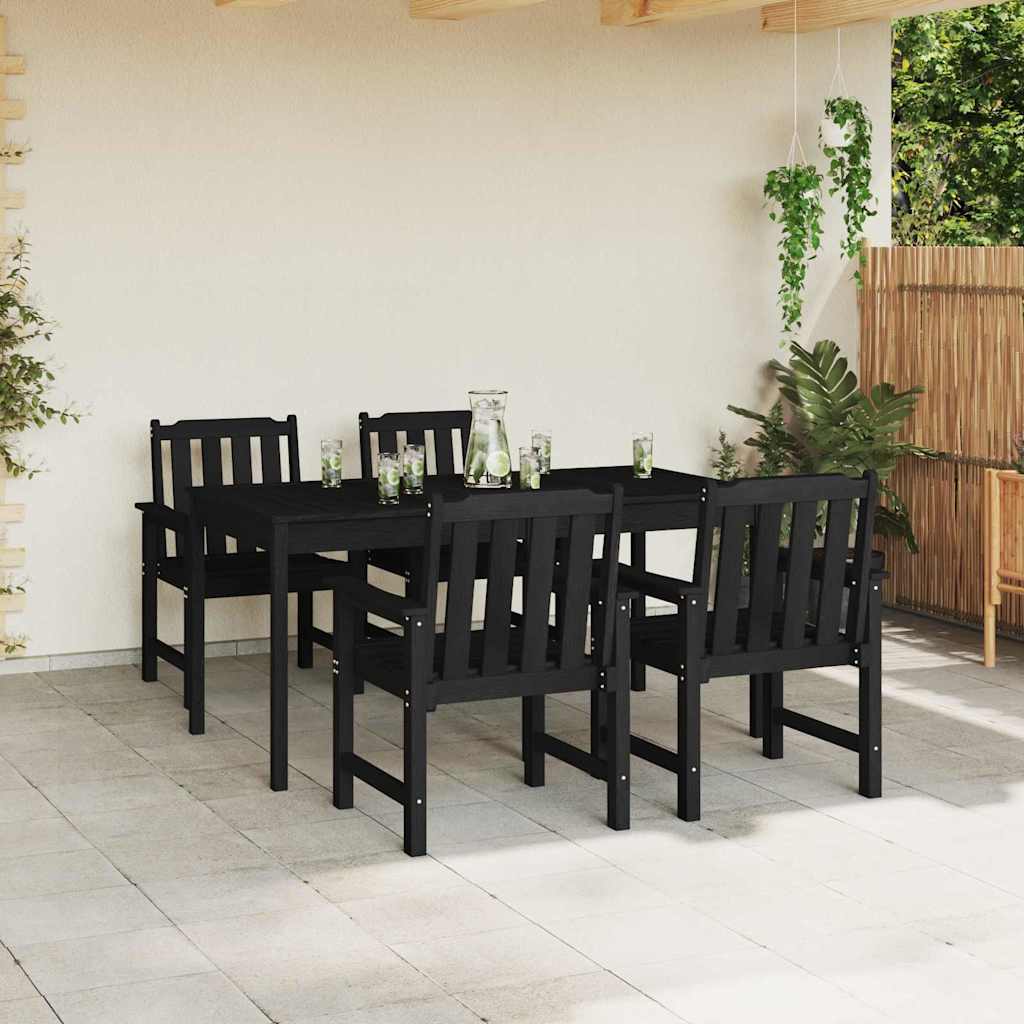 Garden Dining Chair 4 pcs Black 65.5 x 55.5 x 88cm Plastic