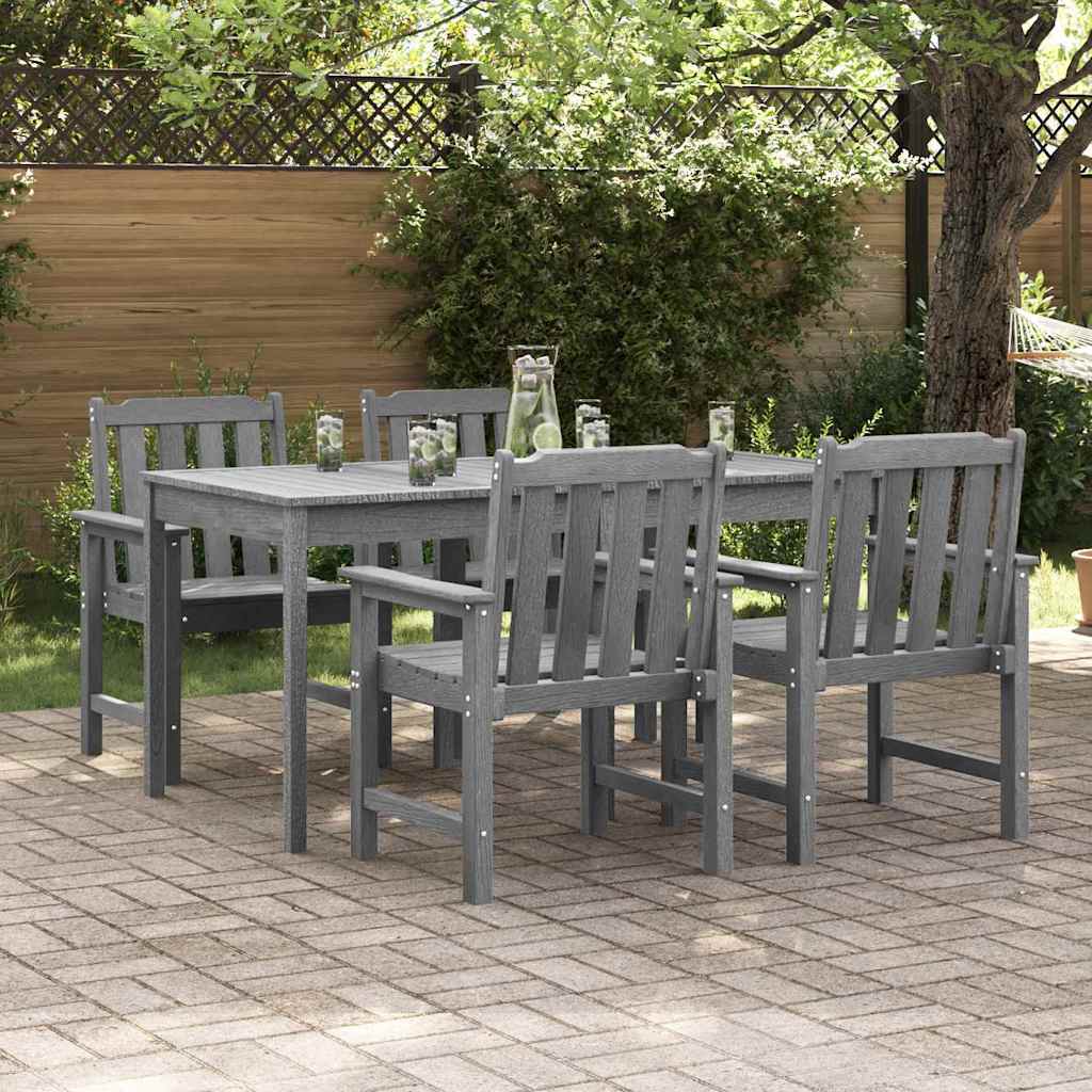 Garden Dining Chair 4 pcs Light Grey 65.5 x 55.5 x 88cm Plastic