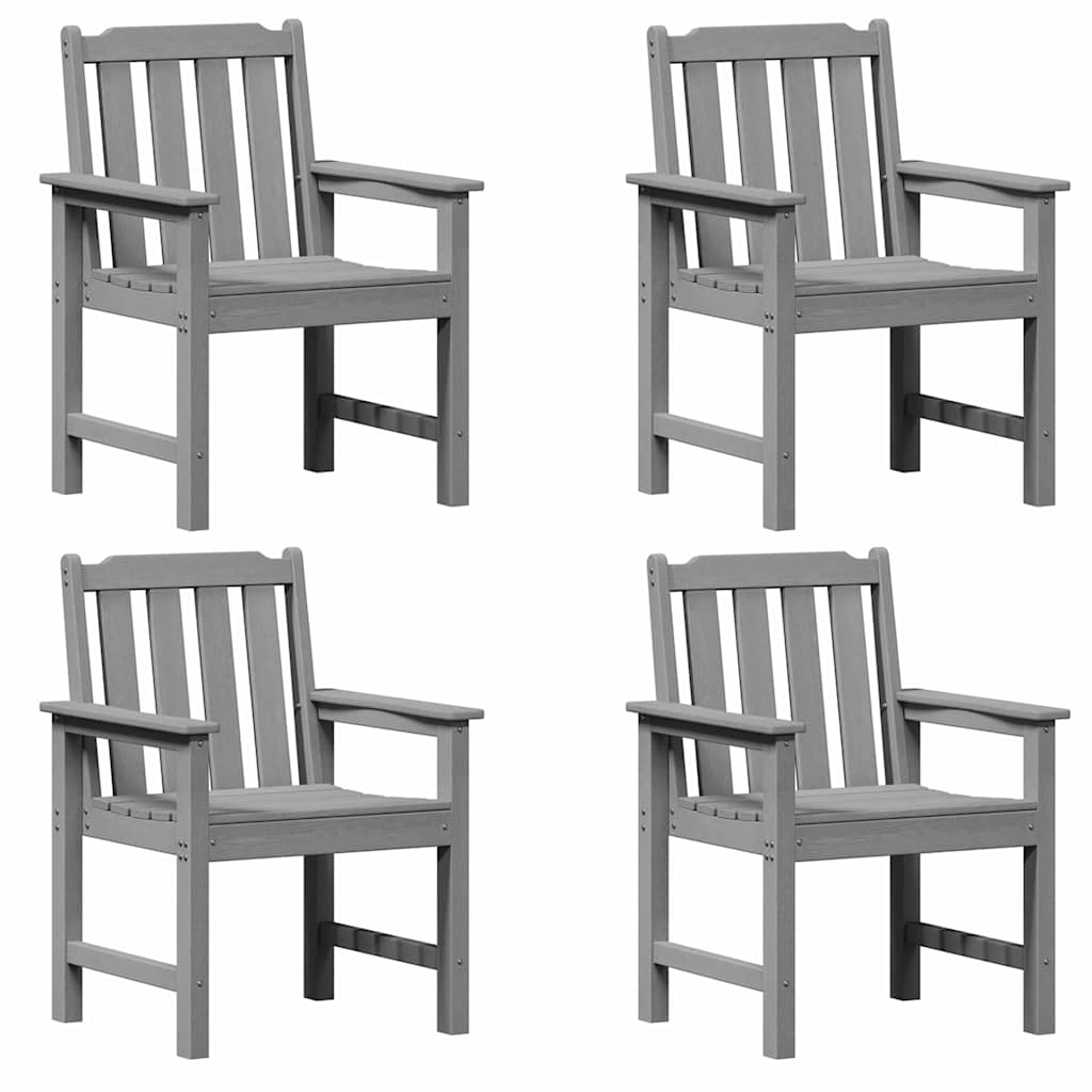 Garden Dining Chair 4 pcs Light Grey 65.5 x 55.5 x 88cm Plastic