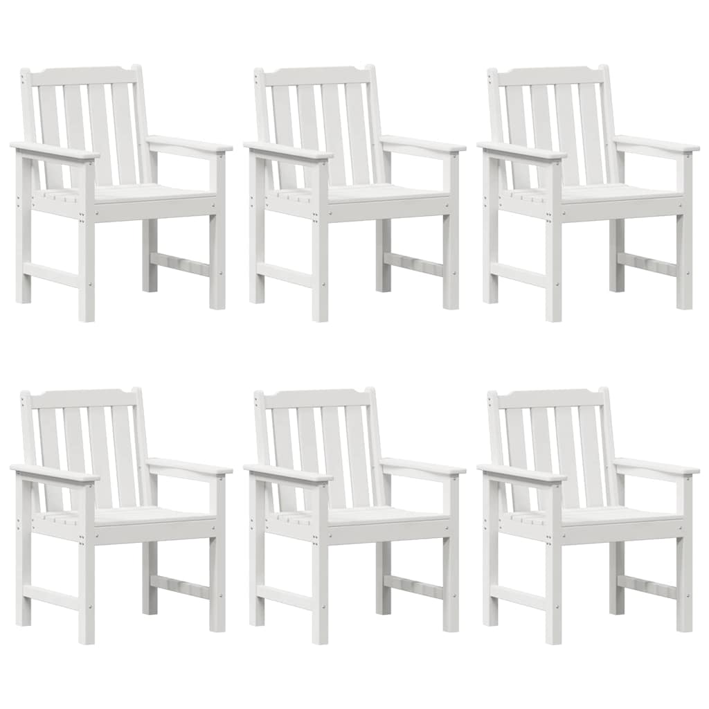 Garden Dining Chair 6 pcs White 65.5 x 55.5 x 88cm Plastic