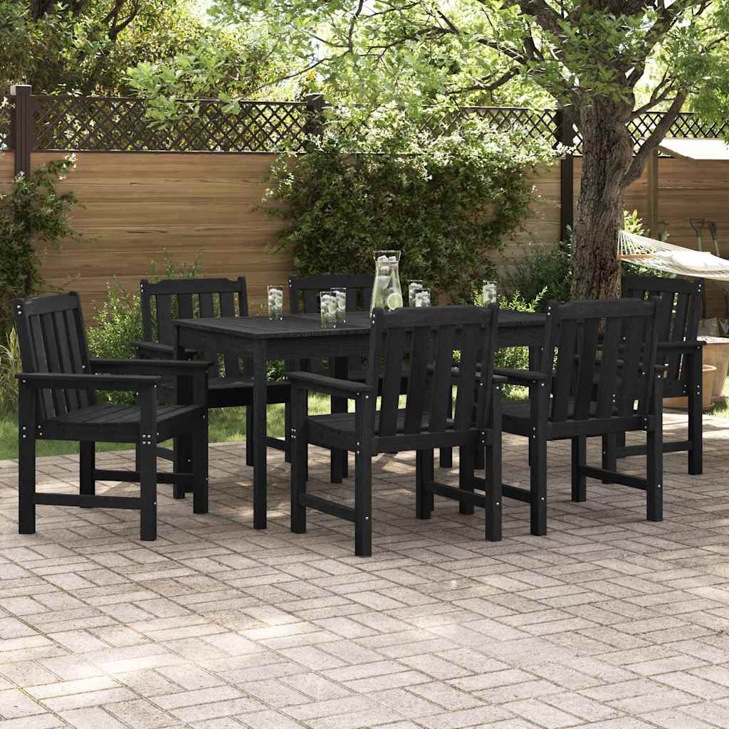 Garden Dining Chair 6 pcs Black 65.5 x 55.5 x 88cm Plastic