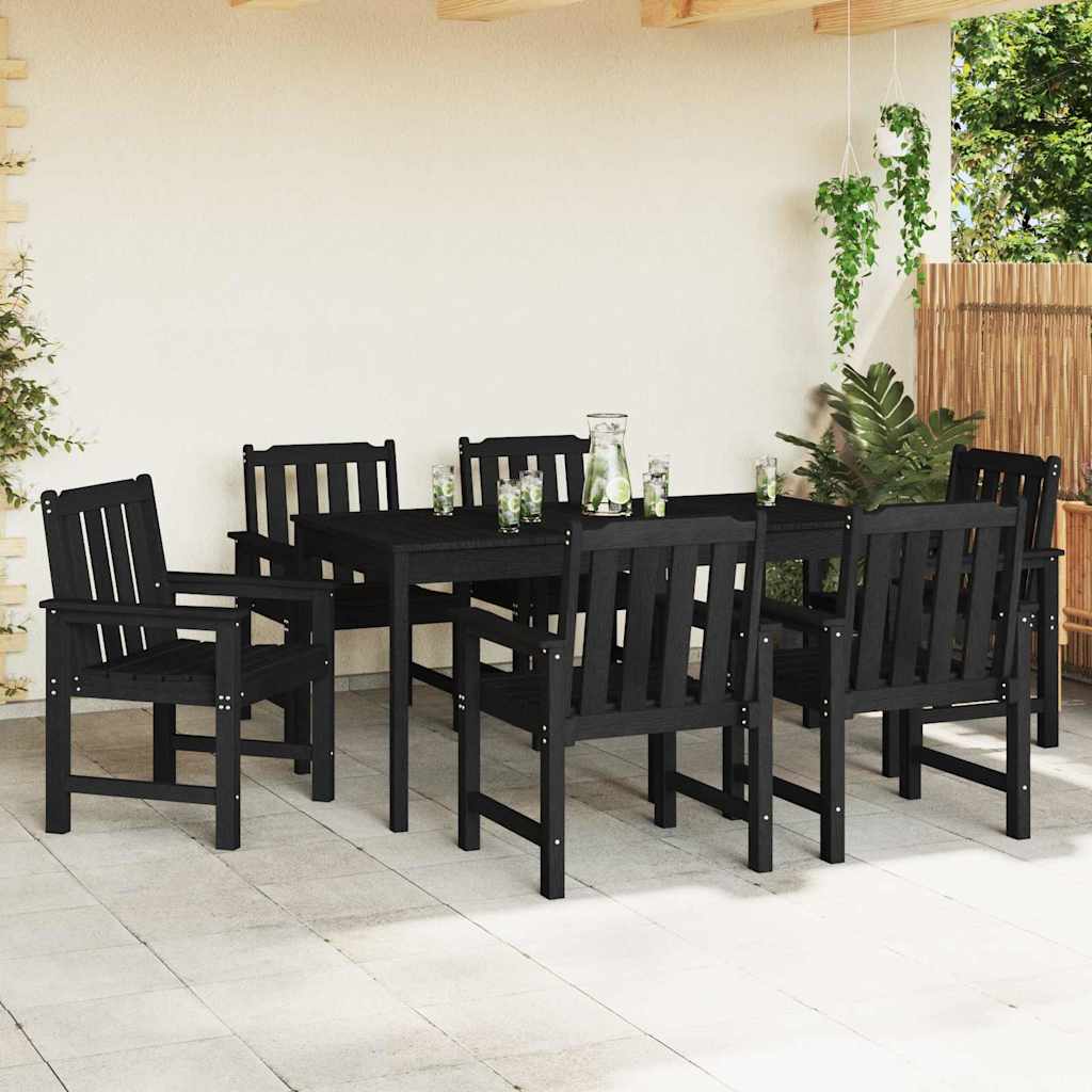Garden Dining Chair 6 pcs Black 65.5 x 55.5 x 88cm Plastic