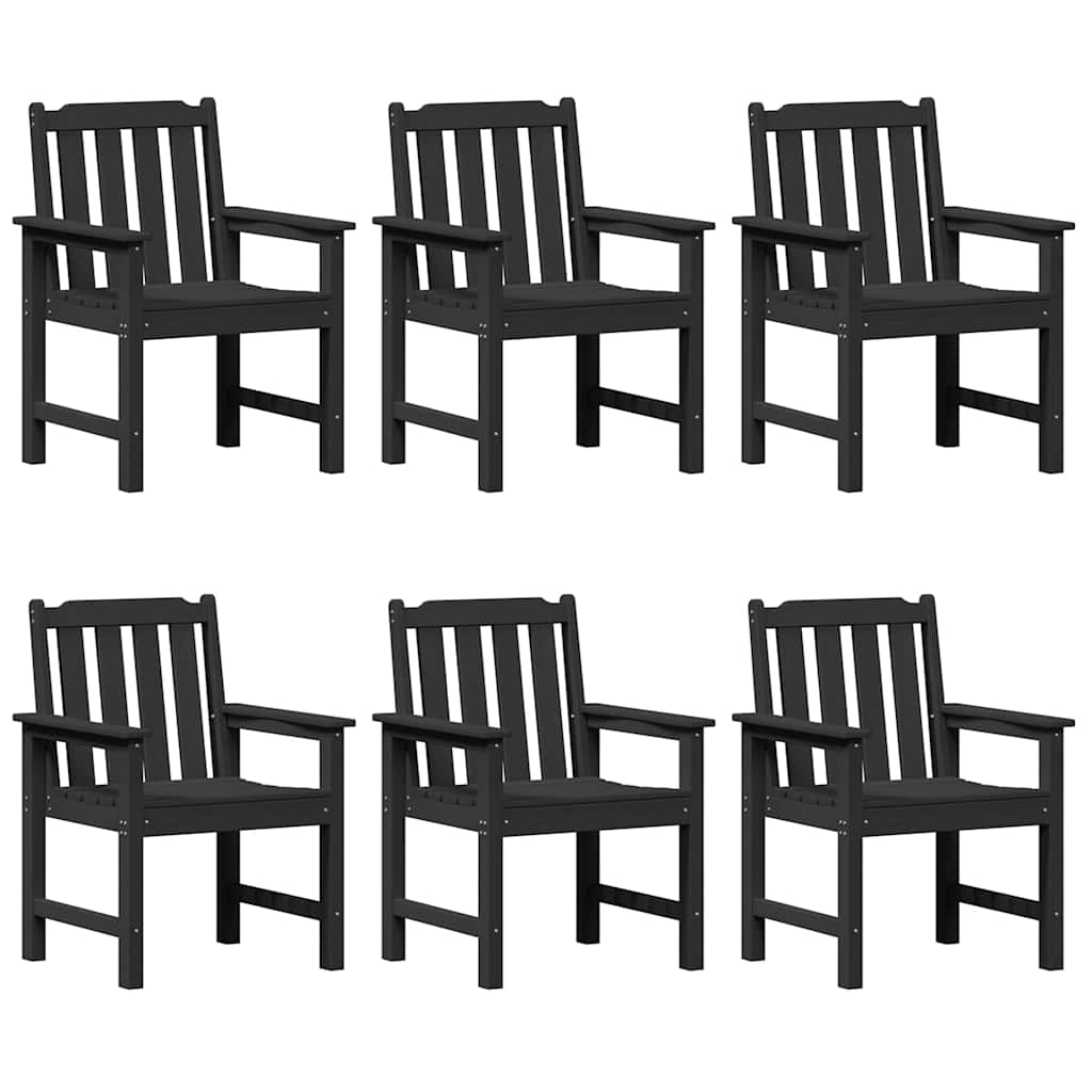 Garden Dining Chair 6 pcs Black 65.5 x 55.5 x 88cm Plastic