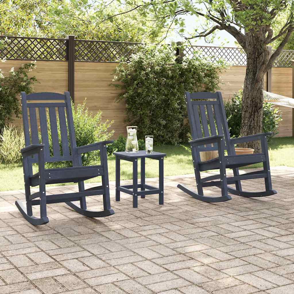 Garden Rocking Chair 2 pcs Navy 70 x 92 x 108cm Plastic