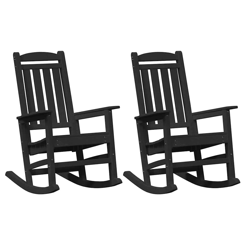 Garden Rocking Chair 2 pcs Black 70 x 92 x 108cm Plastic