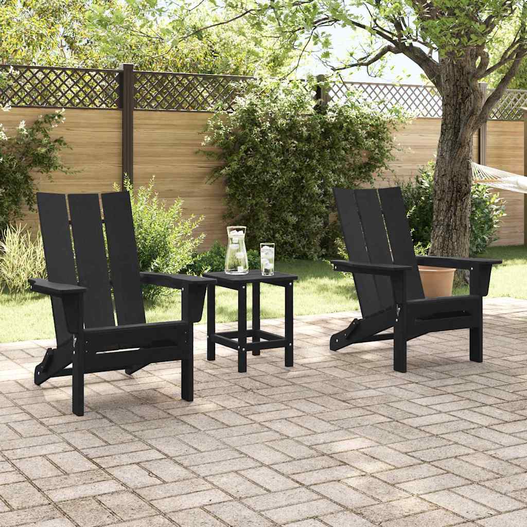Garden Lounge Furniture 2 pcs Black 74.5 x 80.5 x 90cm Plastic