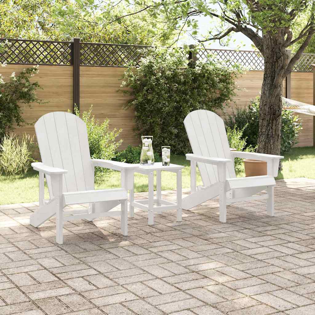 Garden Lounge Furniture 3 pcs White 38 x 38 x 46cm Polyethylene