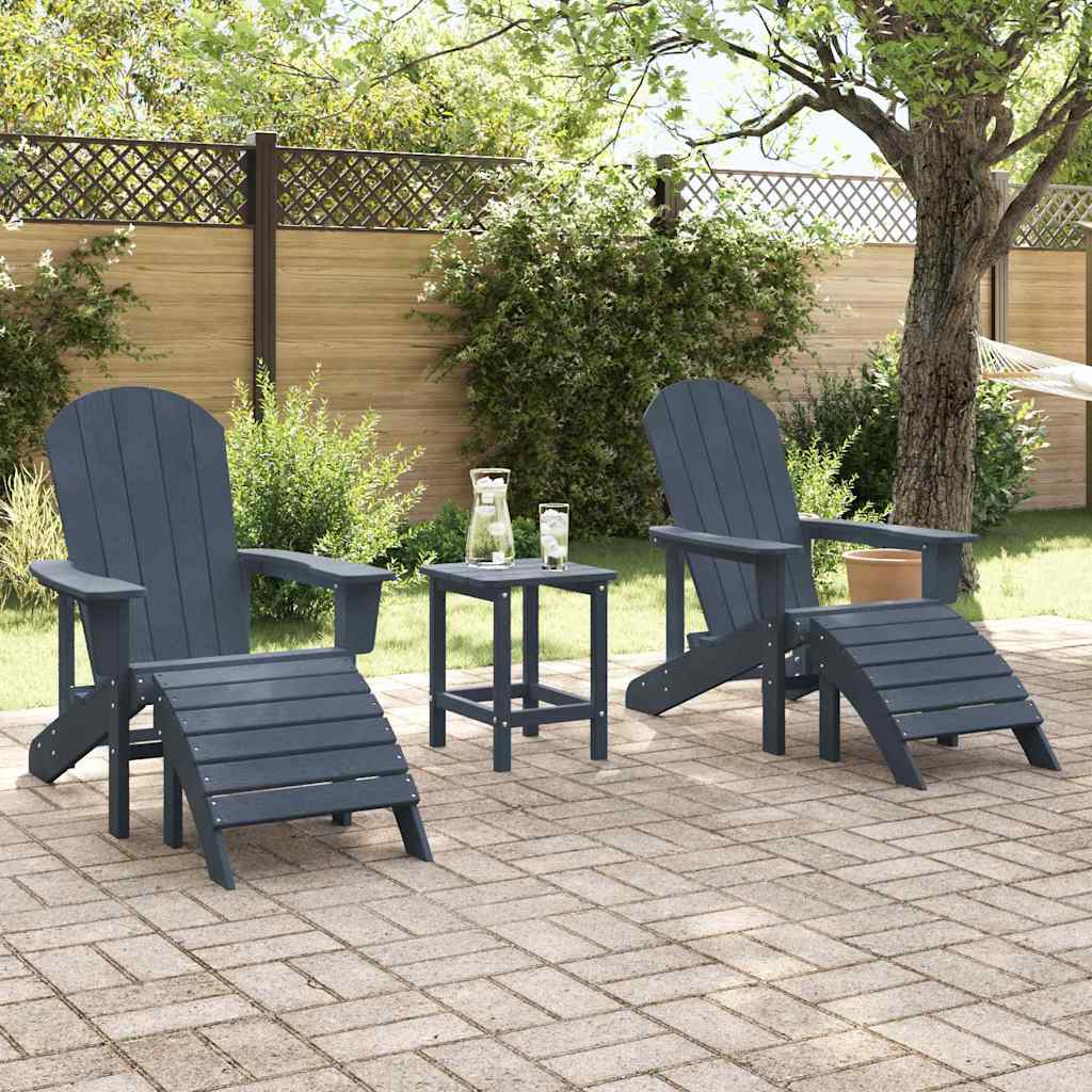 Garden Lounge Furniture 2 pcs Navy 74 x 82 x 90cm Plastic
