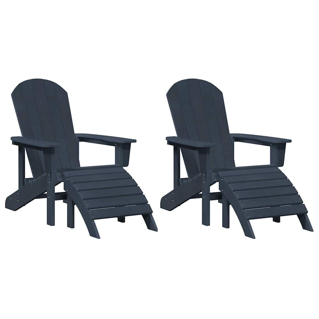 Garden Lounge Furniture 2 pcs Navy 74 x 82 x 90cm Plastic