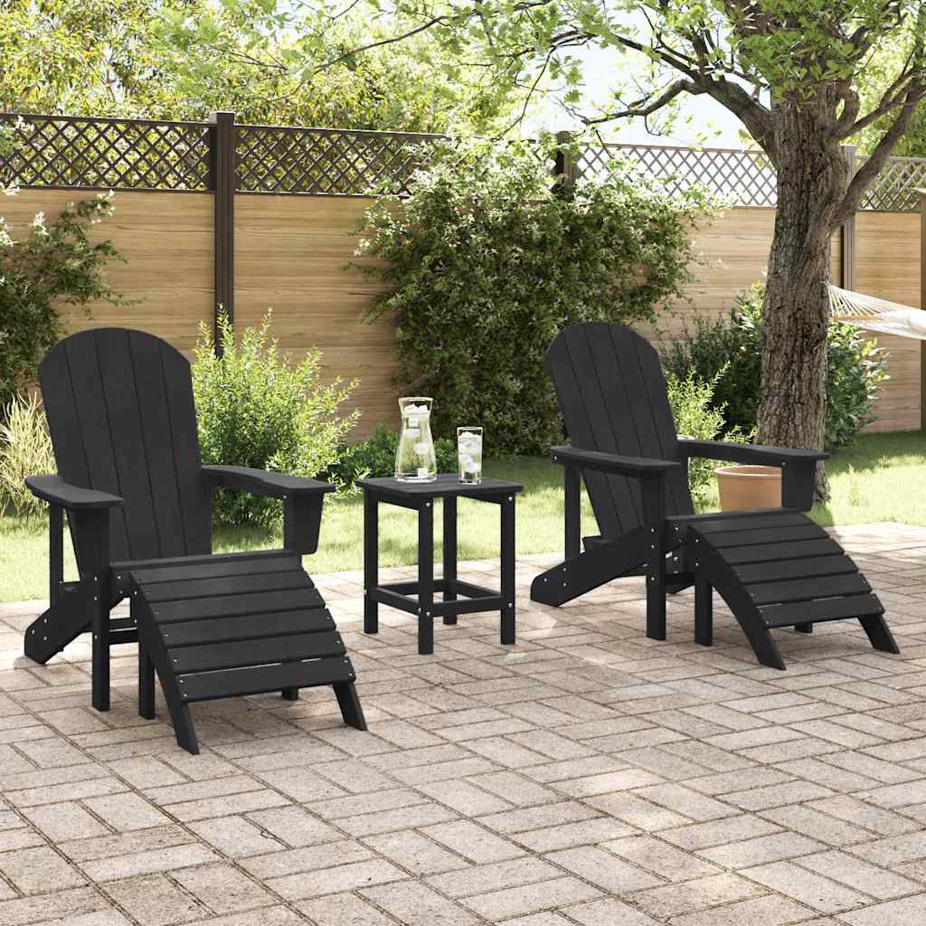 Garden Lounge Furniture 2 pcs Black 74 x 82 x 90cm Plastic