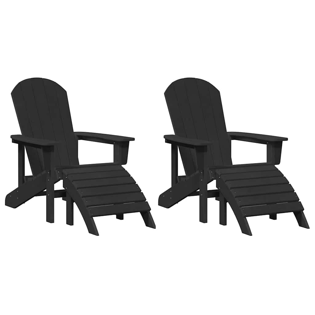 Garden Lounge Furniture 2 pcs Black 74 x 82 x 90cm Plastic