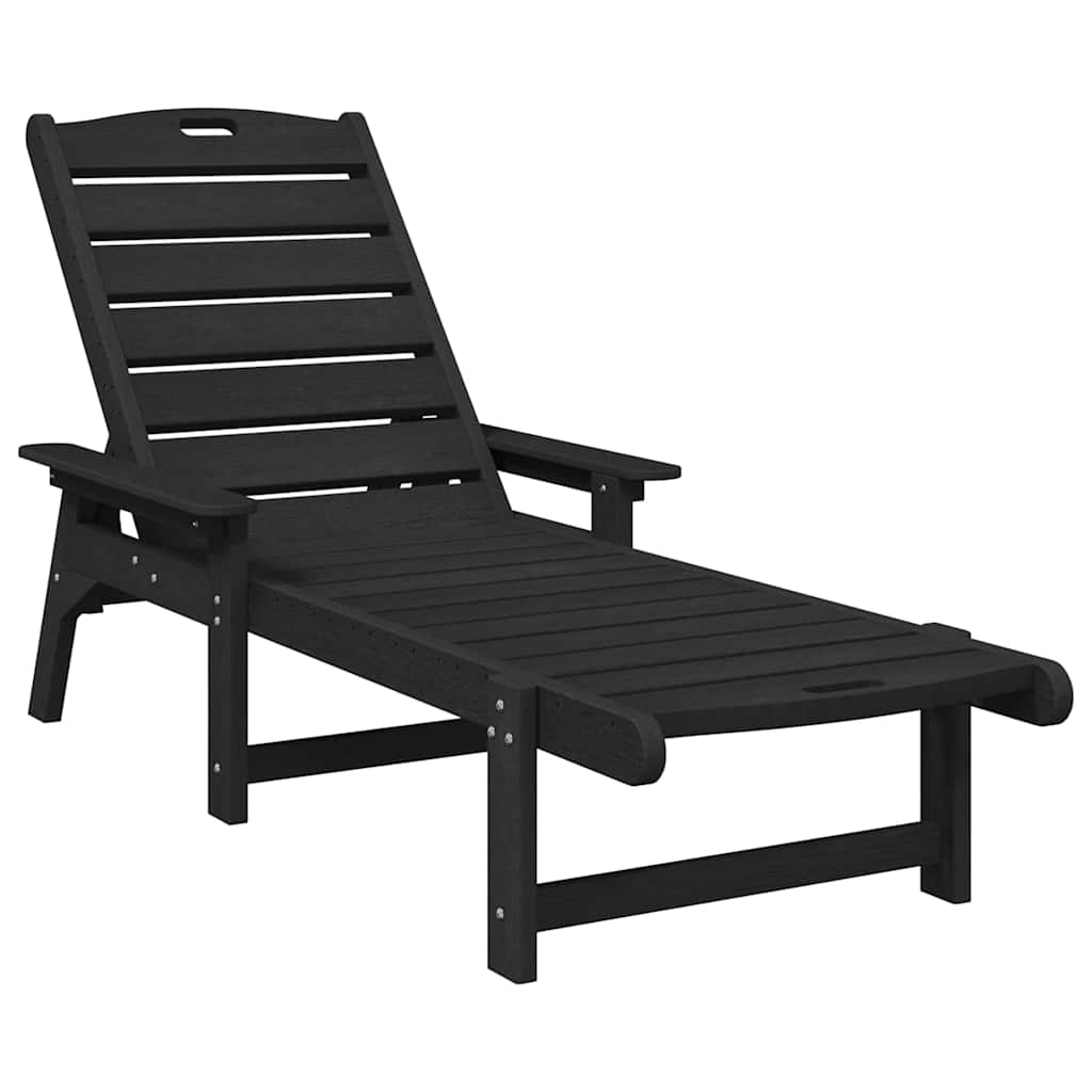 Garden Lounge Furniture Reclining 2 pcs Black 53 x 195.5 x 30cm