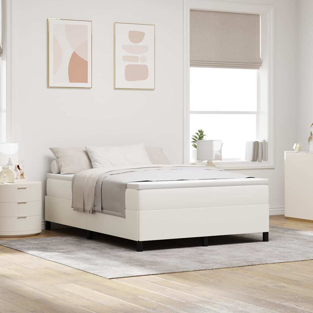 Bed Frame Cream 140 x 190 cm Corduroy fabric