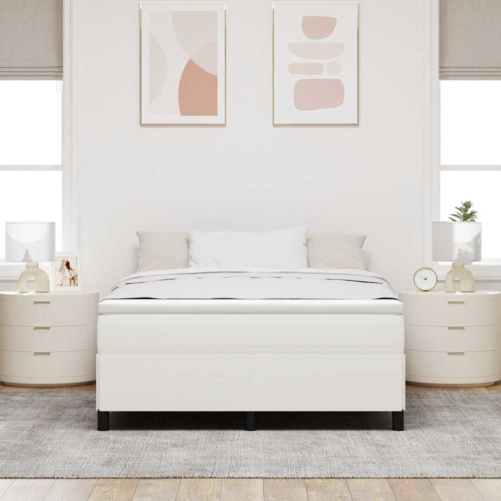 Bed Frame Cream 140 x 190 cm Corduroy fabric