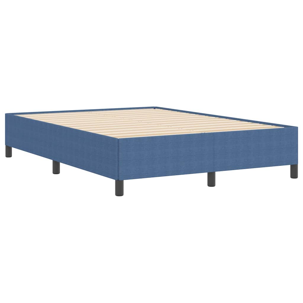 Bed Frame Blue 140 x 190 cm Corduroy fabric