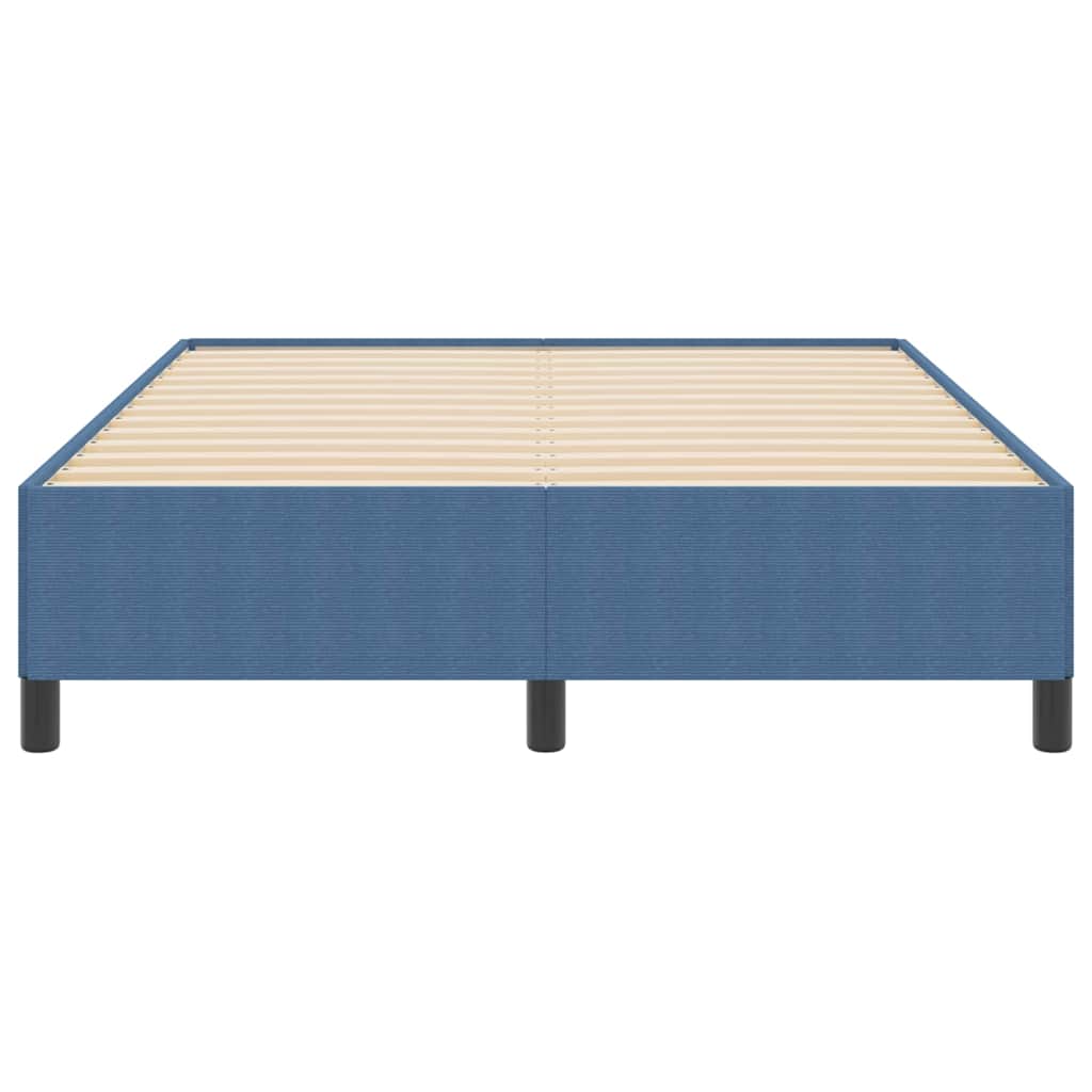Bed Frame Blue 140 x 190 cm Corduroy fabric