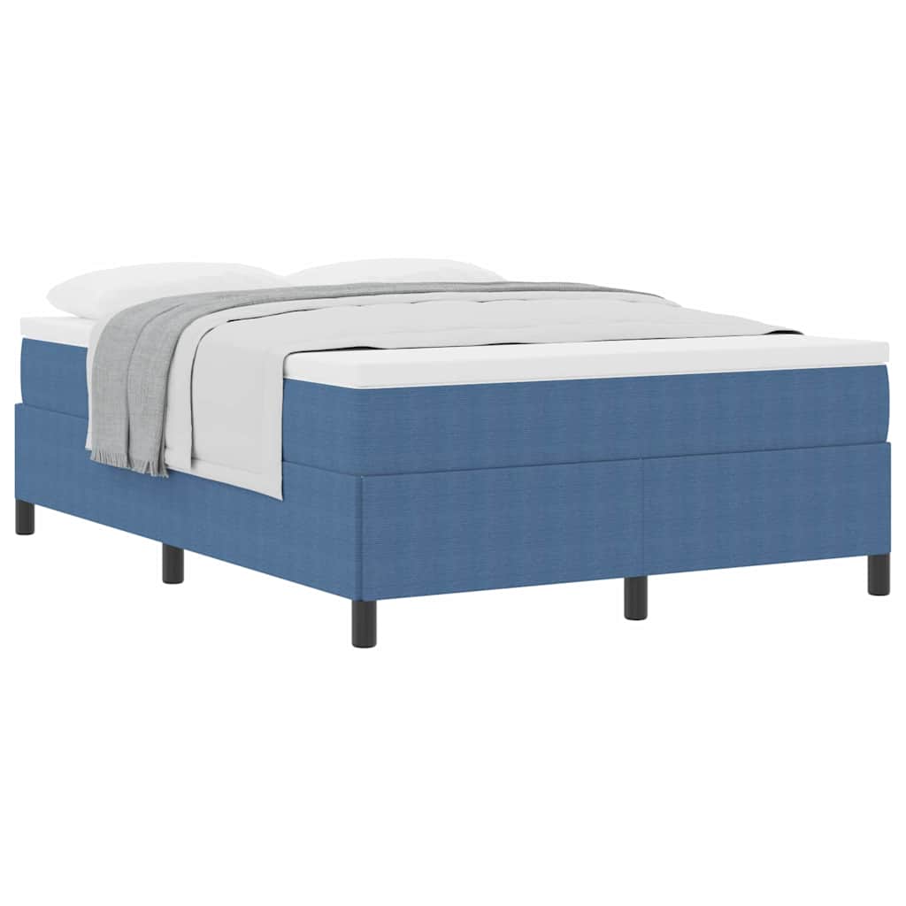 Bed Frame Blue 140 x 190 cm Corduroy fabric