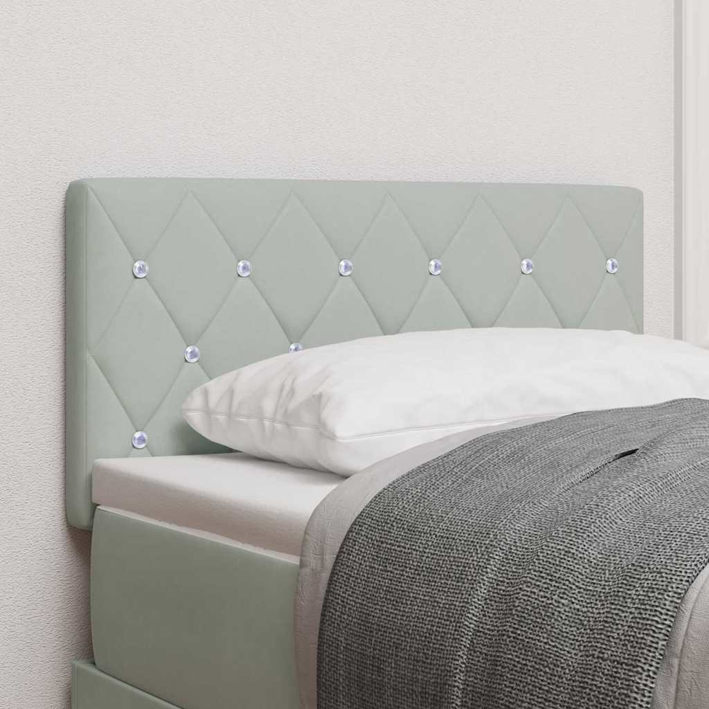 Velvet Headboard Argyle with Headboard Light grey 80 cm Velvet