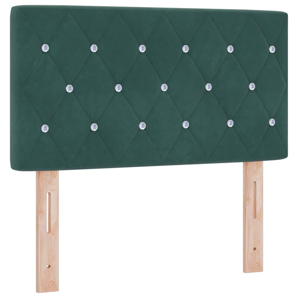 Velvet Headboard Argyle with Headboard Dark Green 80 cm Velvet