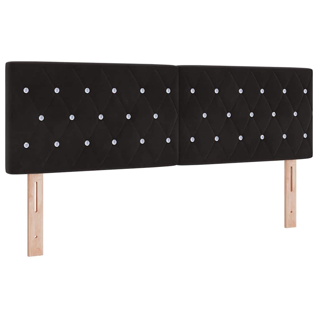 Velvet Headboard Argyle with Headboard Black 140 cm Velvet