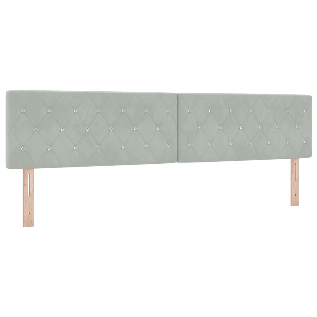 Velvet Headboard Argyle with Headboard Light grey 200 cm Velvet