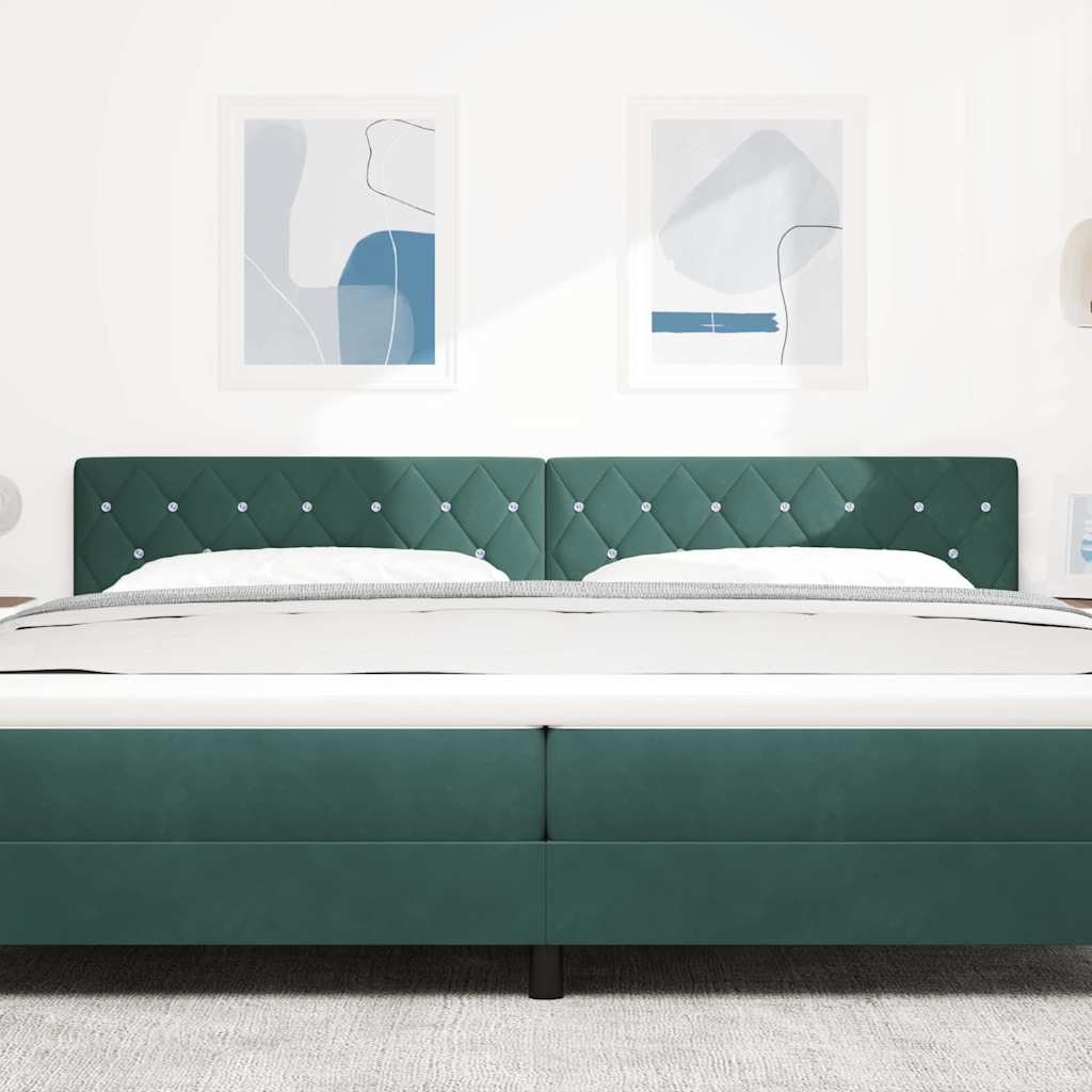 Velvet Headboard Argyle with Headboard Dark green 200 cm Velvet