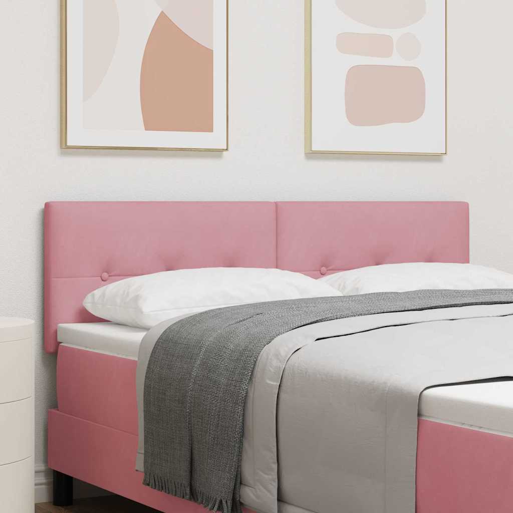 Headboard Wall-mounted with Headboard Manual Pink 144 cm Velvet