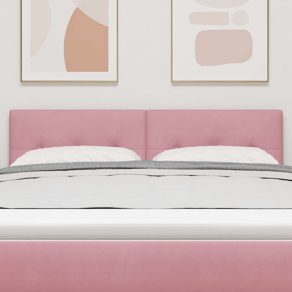 Headboard Wall-mounted with Headboard Manual Pink 144 cm Velvet