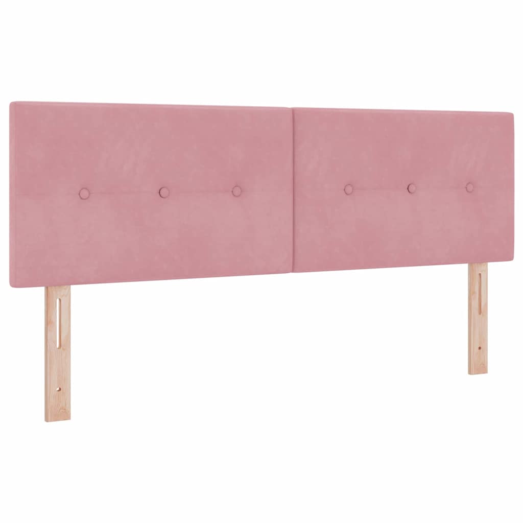 Headboard Wall-mounted with Headboard Manual Pink 144 cm Velvet